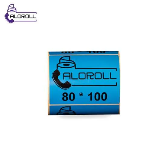 لیبل کاغذی آبی ۱ ردیف ۱۰۰*۸۰