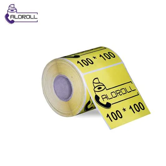 لیبل کاغذی زرد ۱ ردیف ۱۰۰*۱۰۰