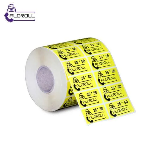 لیبل کاغذی زرد ۲ ردیف ۵۰*۲۵