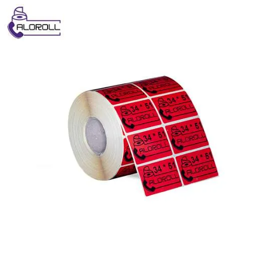 لیبل کاغذی ۲ ردیف قرمز ۵۱*۳۴