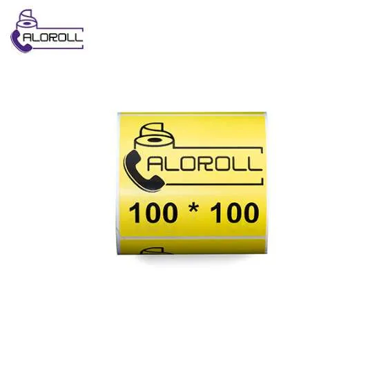 لیبل کاغذی زرد ۱ ردیف ۱۰۰*۱۰۰