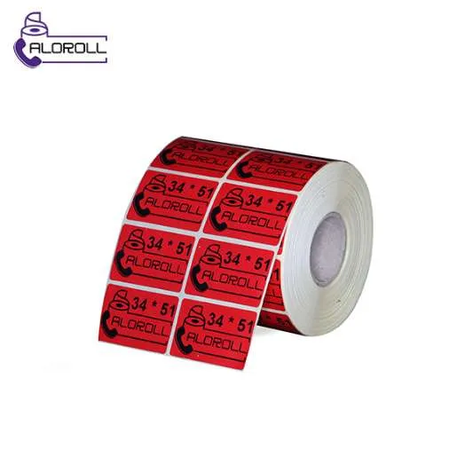 لیبل کاغذی ۲ ردیف قرمز ۵۱*۳۴