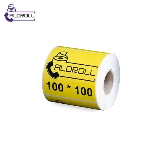 لیبل کاغذی زرد ۱ ردیف ۱۰۰*۱۰۰