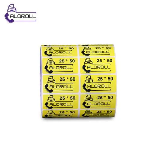 لیبل کاغذی زرد ۲ ردیف ۵۰*۲۵