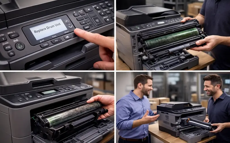 رفع ارور Replace Drum Unit در پرینتر های Brother