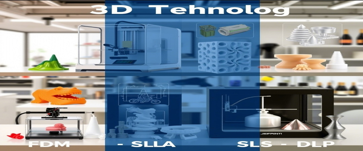 بررسی فناوریهای مختلف پرینتر سه بعدی (FDM, SLA, SLS, DLP)