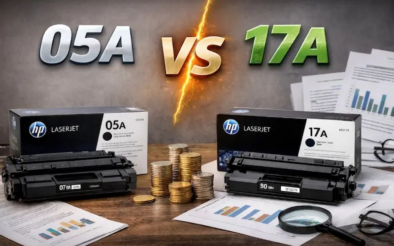 مقایسه تونر 05A با 17A از نظر هزینه و کیفیت چاپ